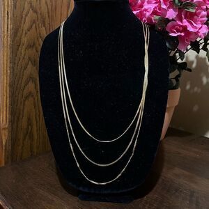 MONET 70s/80s Long Multi Strand Gold Plated Necklace